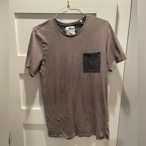 Gray tshirt with black pocket square